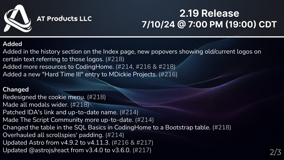 2.19 Release Slide 2